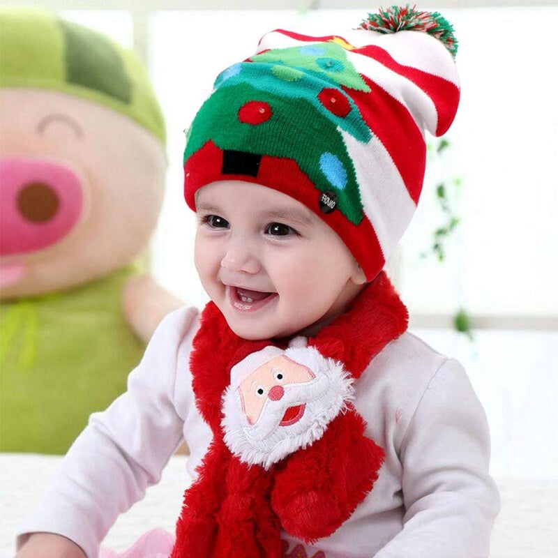 OurWarm LED Christmas Beanie Light up Christmas Hats, Knit Hats with 6 Colorful LED Lights, Unisex Winter Snow Hat Sweater Ugly Holiday Hat Party Beanie Cap Red - Image 4